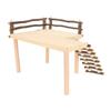 Wooden Hamster Climbing Toys Natural Log Hamster Climb Platform with Climbing Ladder for Eating Playing Resting