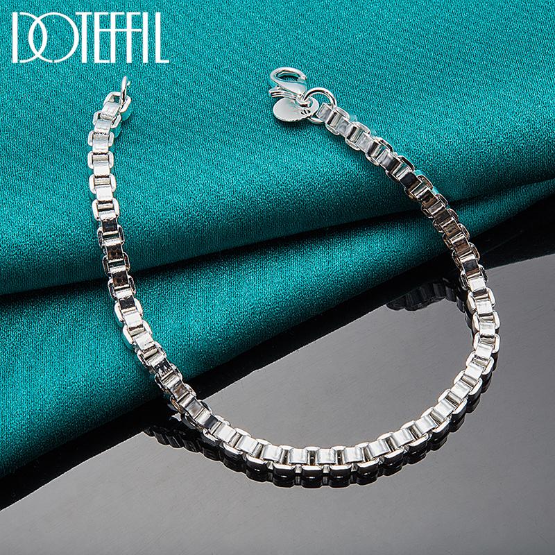 Браслет в клетку из стерлингового серебра 925 пробы диаметром 3 мм Бижутерия