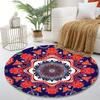 Mandala Floral Pattern Rug Design Print round rug, living room, bedroom, playroom carpet, non slip floor mat, gift