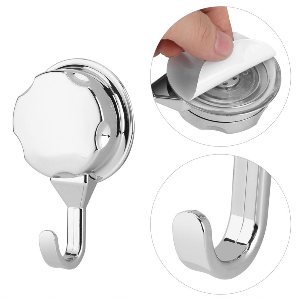 3 PCS Silver Suction Cup Hook ABS Towel Hook Convenient Robe Hook  Flat Smooth Surface