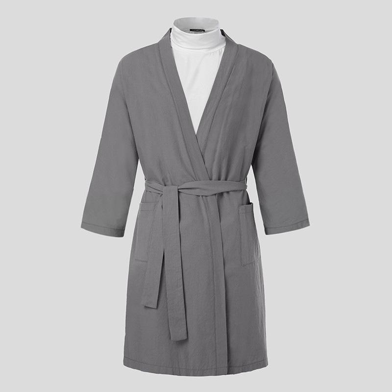 Men's Spring/Summer Three-Quarter Sleeve Muslim Robe