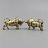 Brass Retro Bullfighting Figurine Keyring Lanyard Hanging Jewelry Metal Copper Zodiac Animal Bull Car Key Chain Pendant Trinkets