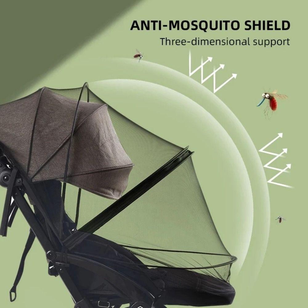 Черная москитная сетка для коляски с двойной молнией, защитная сетка для младенца, новый защитный сетчатый чехол, для улицы