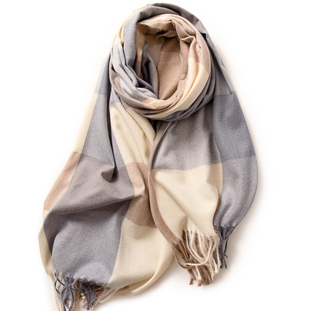 Striped Plaid Shawl Elegant Socialite Style Autumn and Winter Warm Scarf for Women High End Feeling 2025 Fashionable Women Scarf