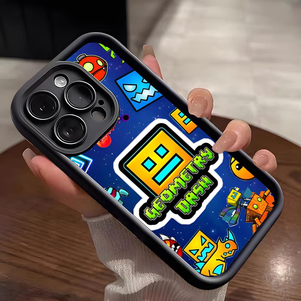 G-Geometry Dash Game Phone Case For IPhone 17 Pro Max 15 Pro 16 14 Plus 12 13 Mini 11 Pro Shockproof Soft Cover