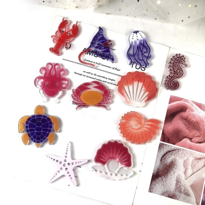 Глянцевые формы из силиконовой смолы, формы для морского животного, брелок, кулон, украшения, ювелирные изделия, формы для рукоделия из эпоксидной смолы