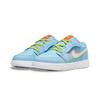 Детские кроссовки Air Jordan 1 Low SE PS Blue Stitch Psychic-Blue Vivid-Green Safety-Orange DR9500-400