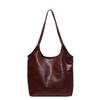 Modern Capacity Large Womens Tote Bag Cozy Pu Handbag Available In Black Brown Khaki And