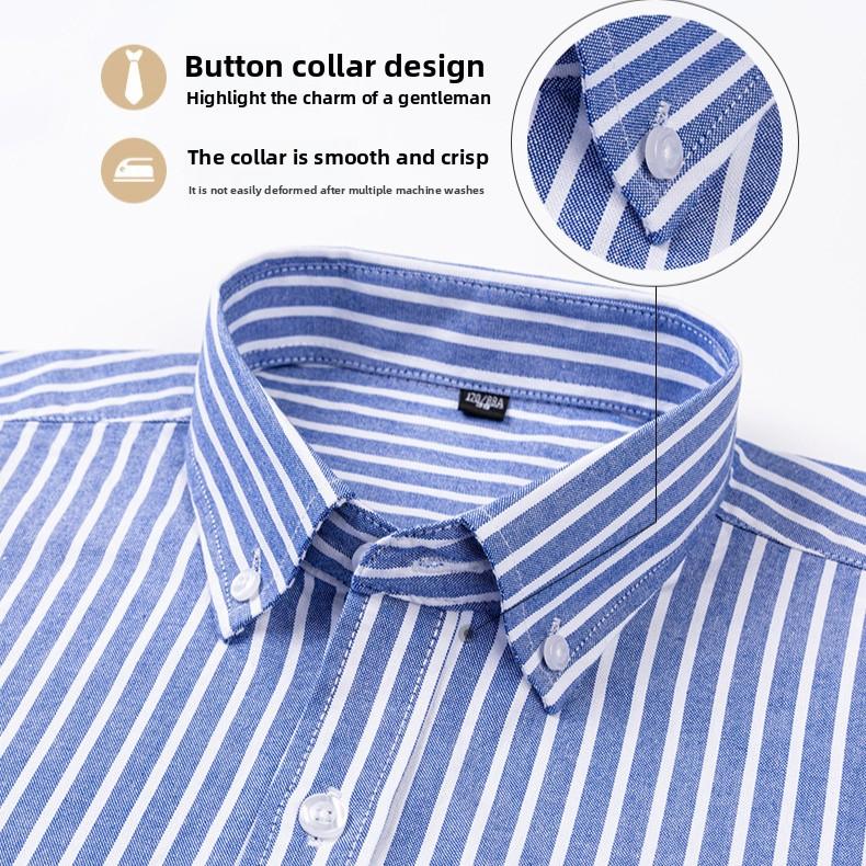 Базовая оксфордская рубашка для мужчин с длинным рукавом, хлопковая, однотонная, повседневная, в клетку, в полоску, для социальных и деловых мероприятий, мужская