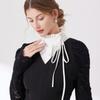 Elegant White Pleated Ruffle High Collar Detachable Sweater Blouse Stand Collar Girls Half Shirt Collar Neckwear Top