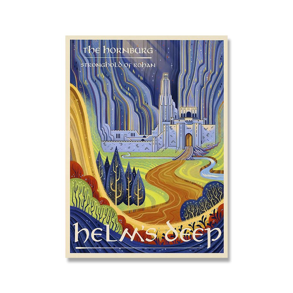 Толкин, путешествия, настенная живопись на холсте, пейзаж Средиземья, Властелин колец, постер, винтажные принты из фильмов, фотографии для гостиной, домашний декор