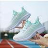 Женские спортивные туфли Flyknit, повседневные сетчатые дышащие одинарные туфли, кроссовки со шнуровкой спереди, легкие кроссовки для бега 36-40
