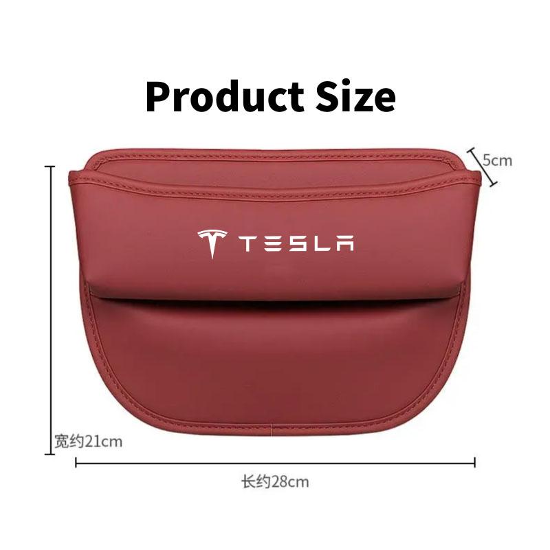 Car Seat Gap Organizer Leather Console Side Pocket Auto Crevice Filler Storage Box for Tesla Model 3 Model S X Y Accessories