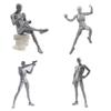 Gnallang Drawing Movable Comes with Changeable Model Cartoon Muscular Body Male Gray Doll, Joints, Stand, Gestures, Doll, Model, -