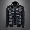 Men's Winter 2025 Stand Collar Down Jacket: Middle-Aged Style, Short Knitted Sleeves, Warm Coat, Trendy Bread Jacket.
