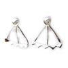 Les Trésors De Lily [M7340] - Silver Lobe Outline Earrings 'Triangles' Silver (rhodium-plated) - 15x13 Mm