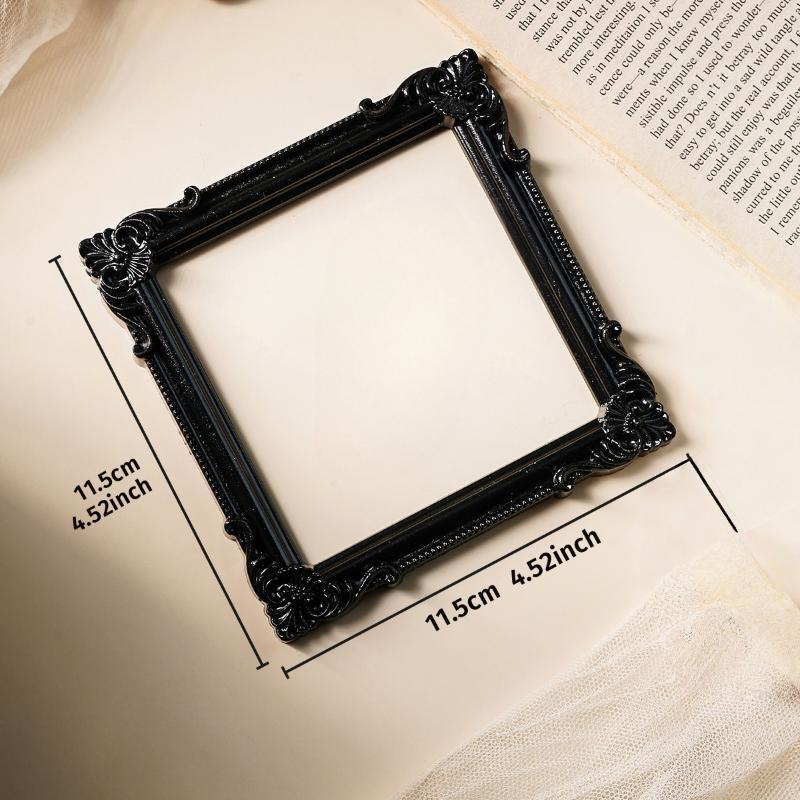 1Pcs European-Style Resin Material Black-Edged Prop Photo Frame, Diy Wall Decoration, Suitable For Shooting Props