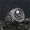 Модное панк-кольцо с двойным ножом и черепом из нержавеющей стали, винтажное пиратское кольцо для мужчин, уникальные байкерские ювелирные изделия, подарки, дропшиппинг