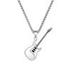 Ornament Personality Fashion European and American Hip Hop Stainless Steel Guitar Pendant Street Classic Trendy Men's Titanium Steel Necklace