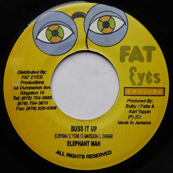 7inch Record ELEPHANT MAN / INSANE - Buss It Up / Start Fret NONE Fat Eyes Record Jamaica Reggae, Ska & Dub Used