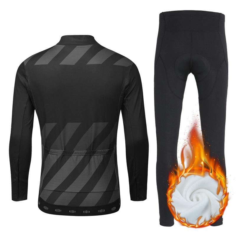 Зимние флисовые трикотажные изделия для езды на велосипеде, комплект одежды для велоспорта, сохраняющий тепло, мужской велосипедный костюм с длинным рукавом