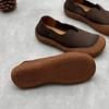 Johnature Retro Handmade Loafers Genuine Leather Flat Shoes Casual Versatile Soft Cowhide Women's Slip-on Shoes