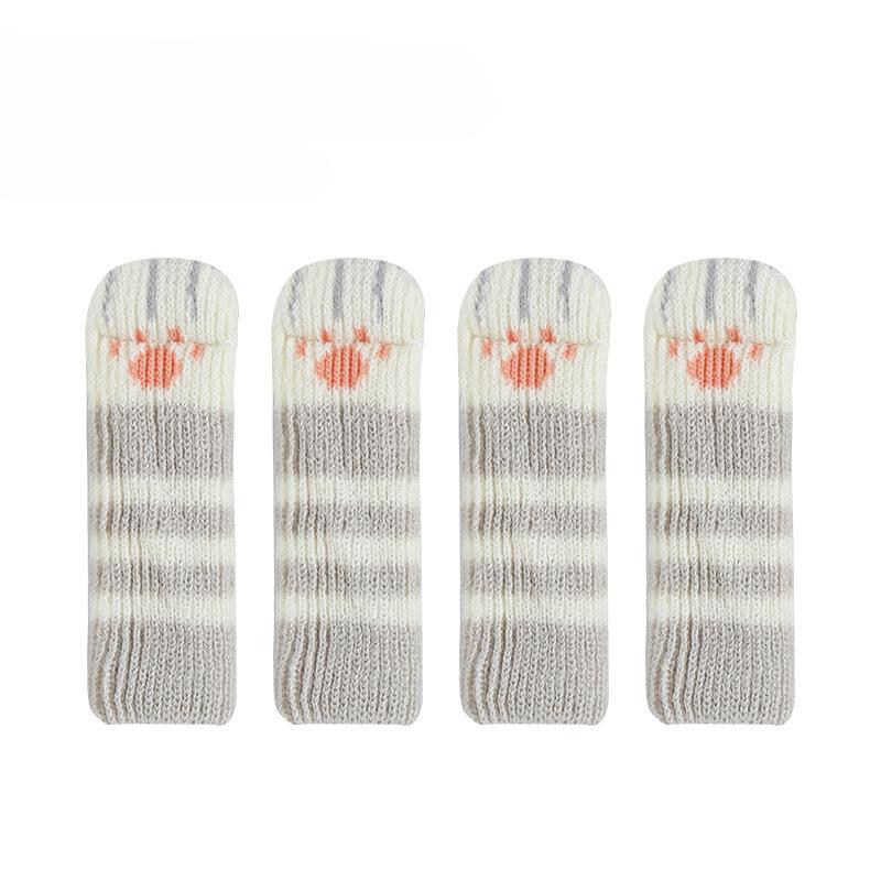 Knitted Cute Chair Leg Cover Thickened Cat Claw Chair Leg Protection Cover Table Leg Silent Table Foot Mat Table and Chair Foot Mat