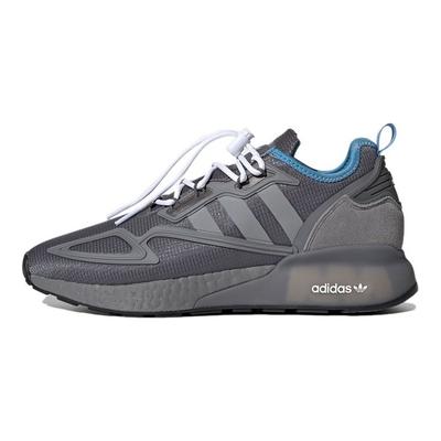 Originals ZX 2K Boost Сетчатые Тканые Классические Нескользящие Прочные Низкие Повседневные Кроссовки Унисекс Серый H05558