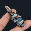 Labradorite Pendant, Handmade Gemstone 999 Copper Wire Wrapped Pendant Antique Jewelry, For Gift Silver Jewelry