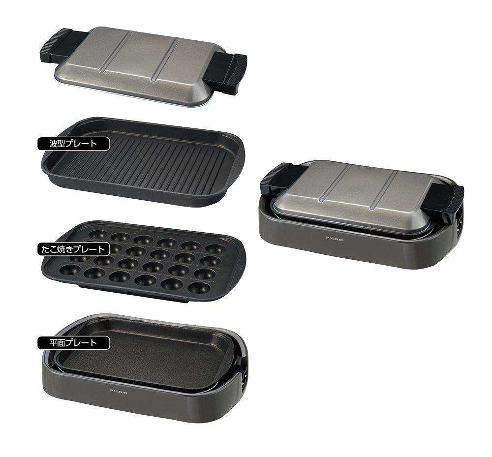 Плита Pieria 3-х секционная с ящиком для хранения (плоский, гофрированный, такояки) ремень, HPR-120A