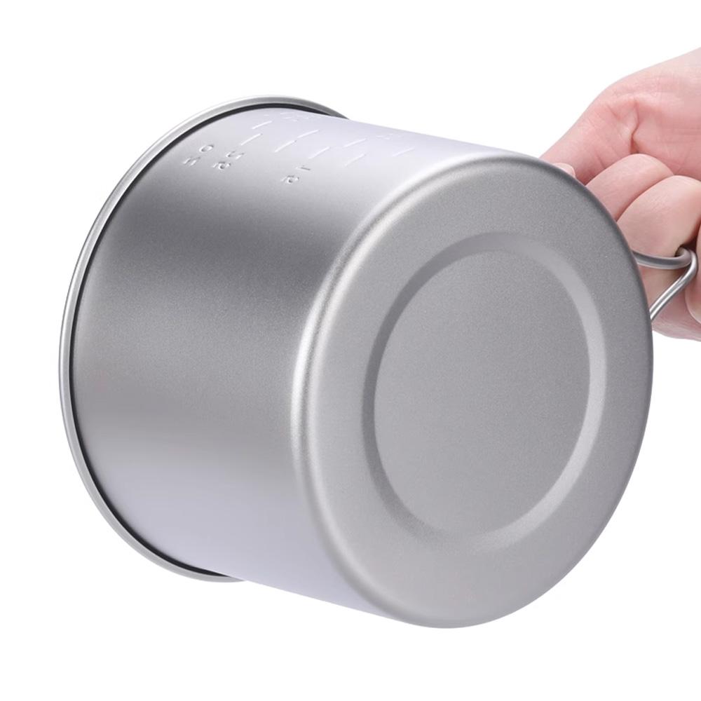 Кемпинговый титановый горшок с крышкой и складными ручками для походов на открытом воздухе