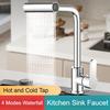 Cold and Faucet Household Kitchen Sink Faucet Waterfall Single Hole Tap Universal 360° Rotation Faucet