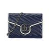 GUCCI GG Marmont Quilted Leather Shoulder Bag, Crossbody Bag Mini Women's Blue/White 573807-0OLFN-4186