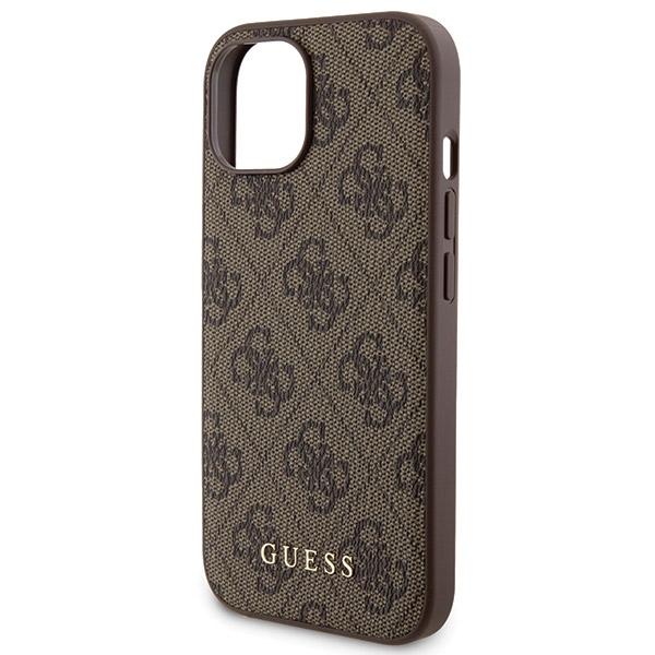 Zestaw Guess Gubpm5P15S4Gemgw Iphone15 6.1 Hardcase + Powerbank 5000Mah Magsafe Brązowy/Brown 4G Metal Logo