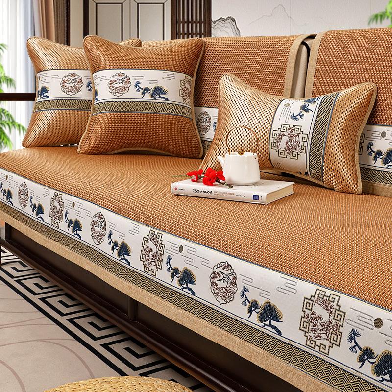 Подушка для дивана из ледяного шелка, летняя подушка для сиденья из палисандра, нескользящая, новый чехол для дивана в китайском стиле, летние крутые подушки для сиденья