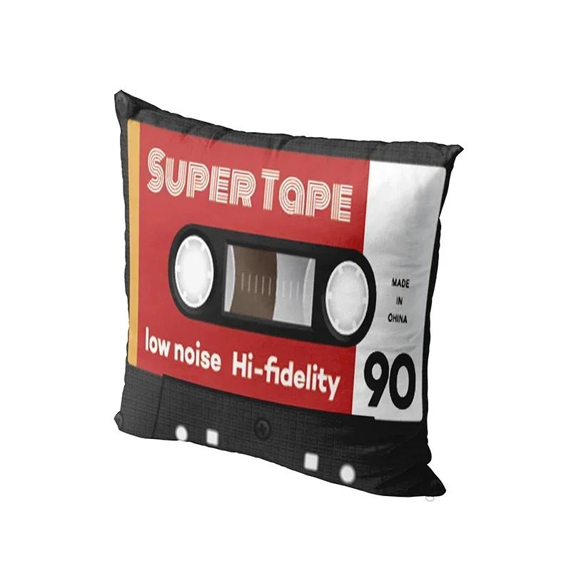 Наволочка с винтажной кассетной лентой, забавная наволочка для диванной подушки, наволочка с