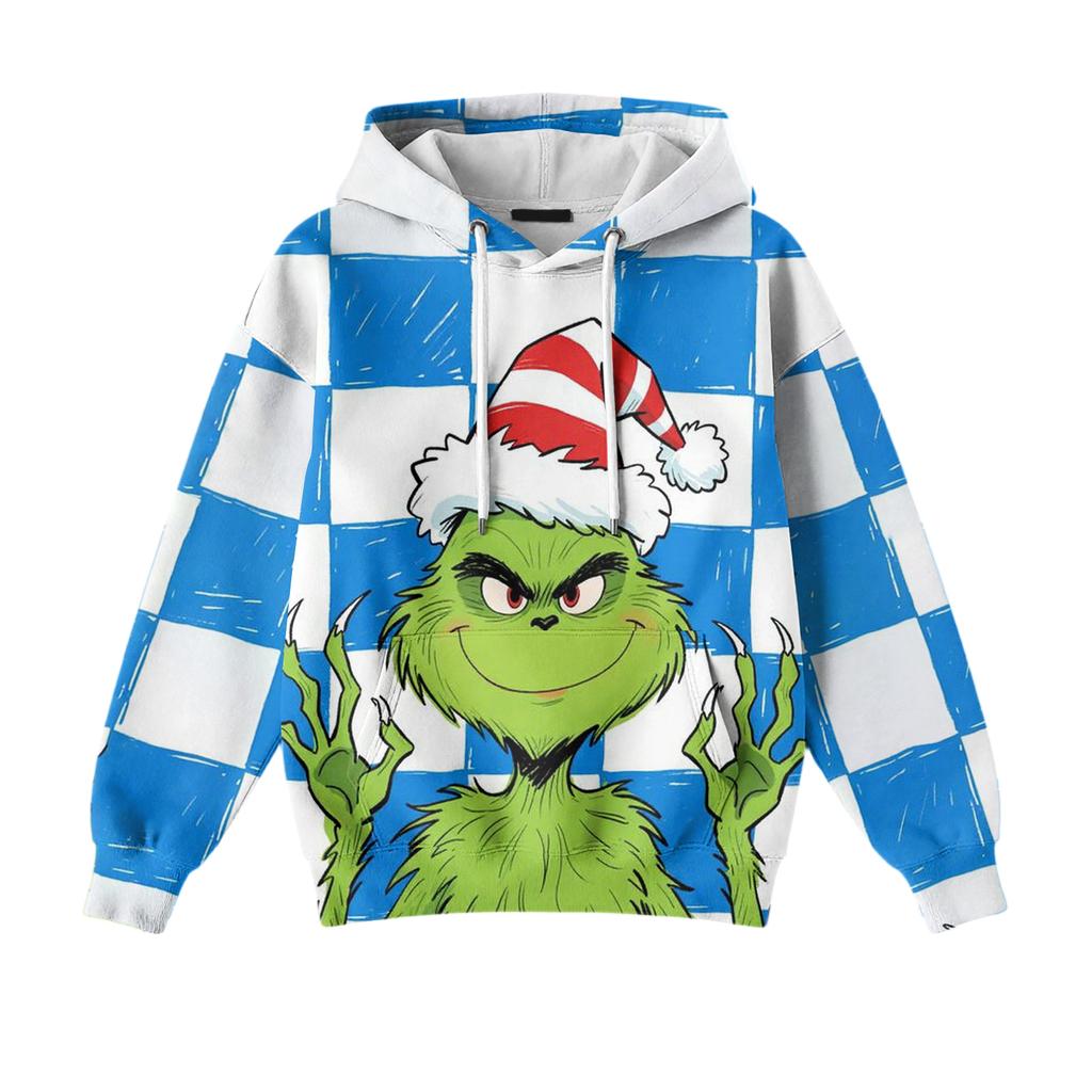 Ladies' Loose And Comfortable Drawstring V-neck Long Sleeved Christmas Printed Sweatshirt