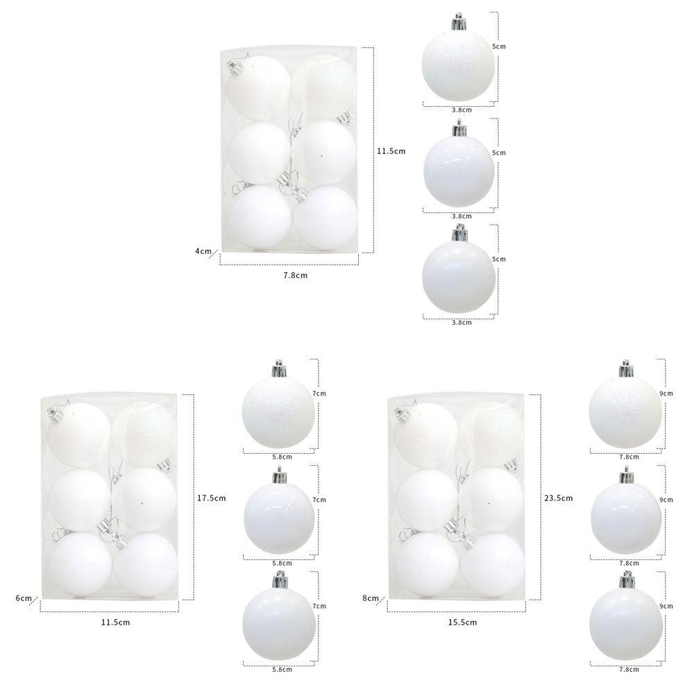 6 шт. 4 см/6 см/8 см Рождественские подвесные шары с блестками, подвески на рождественскую елку, сувениры для вечеринки