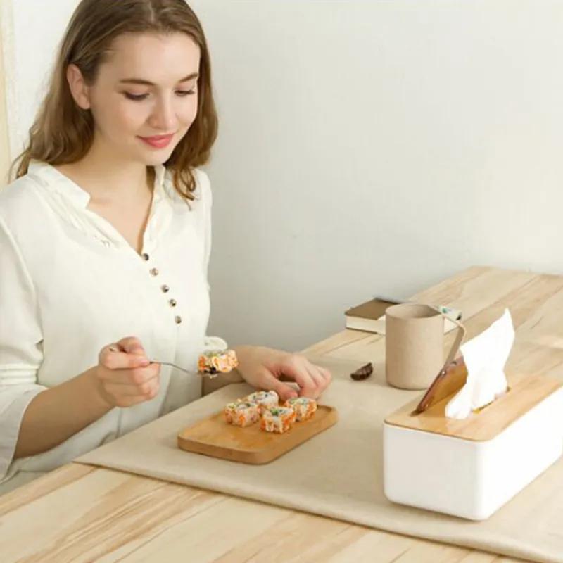 Wooden Covered Desktop Home Tissue Box Paper Drawer Box Car Gift Large Tissue Box YLE179