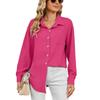 Autumn Winter Women's Casual Loose Long Sleeved Lapel Button Solid Color Shirt for Women Blouses