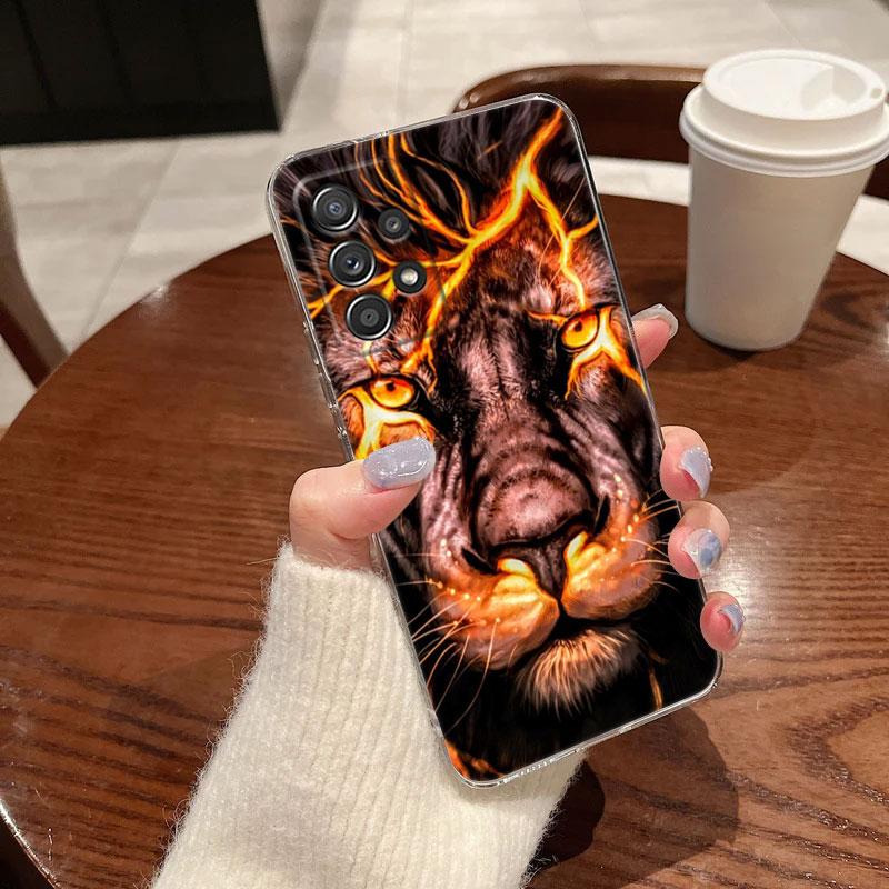 The Wolf Lion Cat Clear Soft Phone Case For Samsung Galaxy A56 A57 A37 A55 A54 A36 A35 A26 A25 A16 A17 A07 A52 A34 A73 A53 Cover