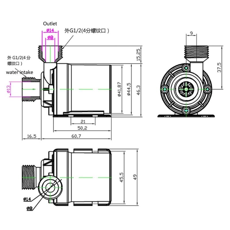 DC 12V/24V Мини Погружной Водяной Насос Микро Бесщеточный Мотор Водяные Насосы Для Аквариума Фонтана Бассейна Пруда Аквариума 800L/H