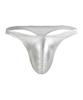 DeerGirl Glossy 3D 1 Size S Men's T-Back G-String, Leather-Like Material, Sexy, Molded, Comfortable, Stylish, Low-Rise Underwear, Piece, DG12, Silver,