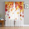 Autumn Falling Leaves Sheer Curtains For Living Room Window Transparent Voile Tulle Curtain Bedroom Drapes Home Decor