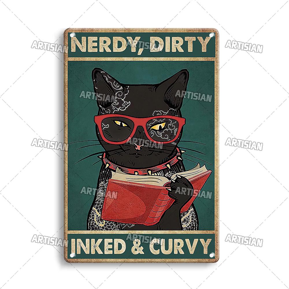 Артизан черный кот ретро металлический постер забавный питомец винтажный декоративный жестяной знак гараж бар паб клуб кухня дом человек пещера настенный декор