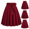 Women Mini Skirt High Waist Lace-up Bowknot Decor Short Skirt Solid Color A-Line Skate Skirt Leisure Daily Wear