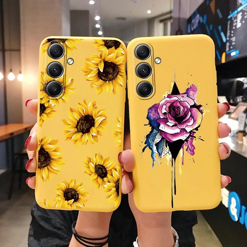 Мягкий силиконовый чехол Sunflower для Xiaomi Redmi Note 13 Pro 13C Poco C65 Samsung A35 A55 M35 Huawei Honor 200 Realme Camera Защитный противоударный чехол