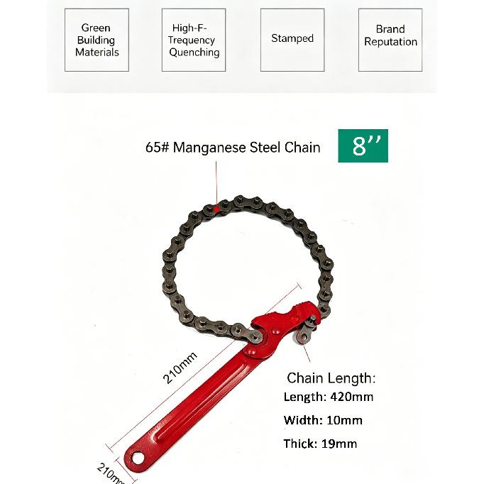 Chain Oil Filter Wrench - Adjustable Oil Filter Removal Tool
