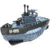 Doyusha Deformed Plastic Model Series Military Submarine with Combatant Figure Plastic Model U-05 (Blue) Pre-Colored DPM-SbM-1