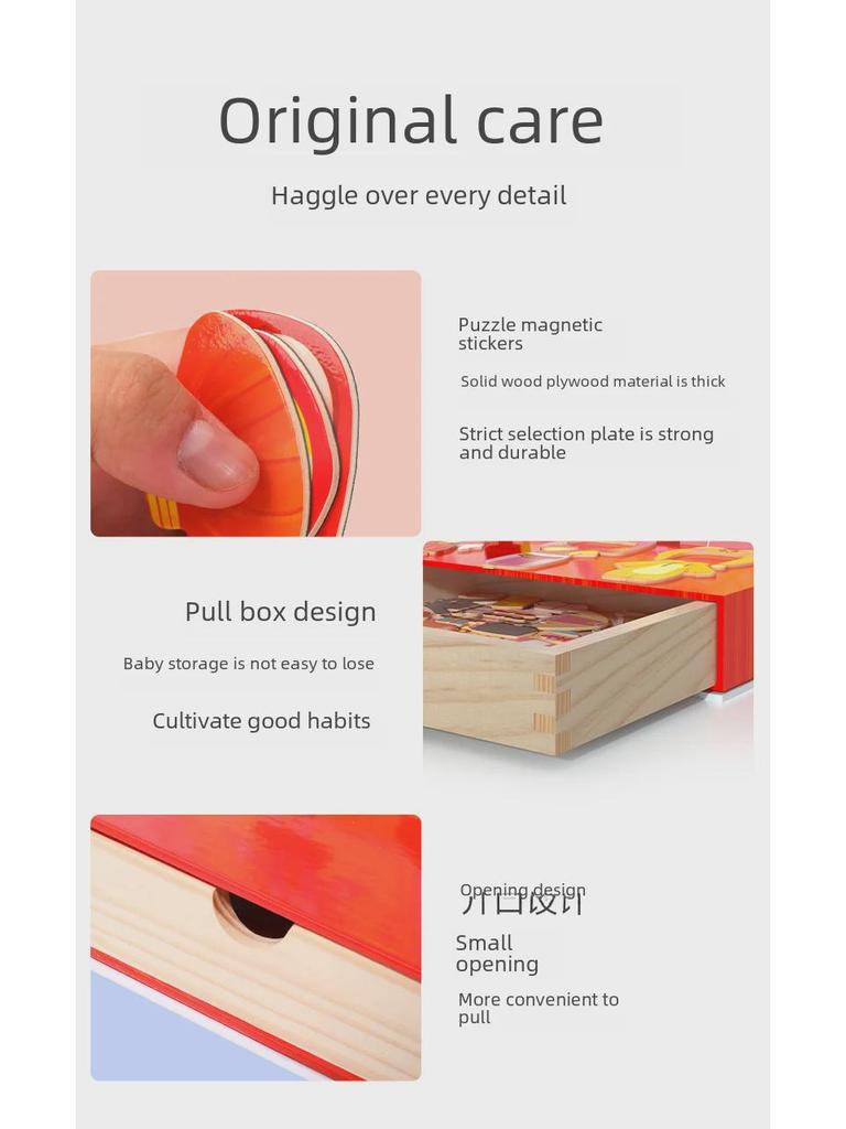 Magnetic Wooden Dress-Up Puzzle Board for Kids